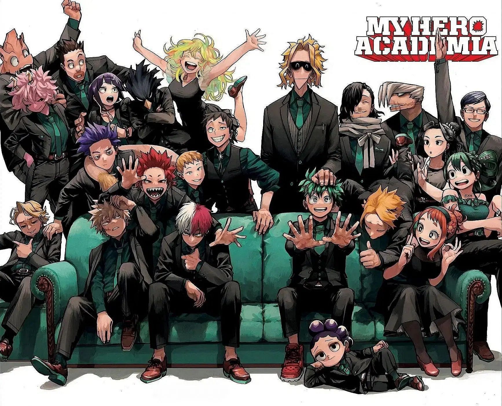 An illustration Horikoshi made of Class 1-A (Image via Shueisha)